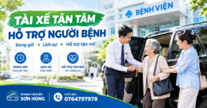 Tài xế hỗ trợ người bệnh xuống xe tại bệnh viện