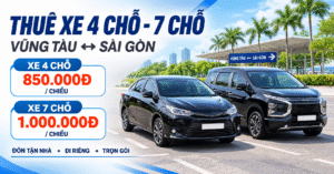 Dàn xe hợp đồng 4 chỗ và 7 chỗ phục vụ tuyến Vũng Tàu Sài Gòn của Doanh Nghiệp Sơn Hùng